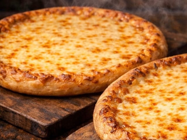 2 Medium Cheese Pizzas.
