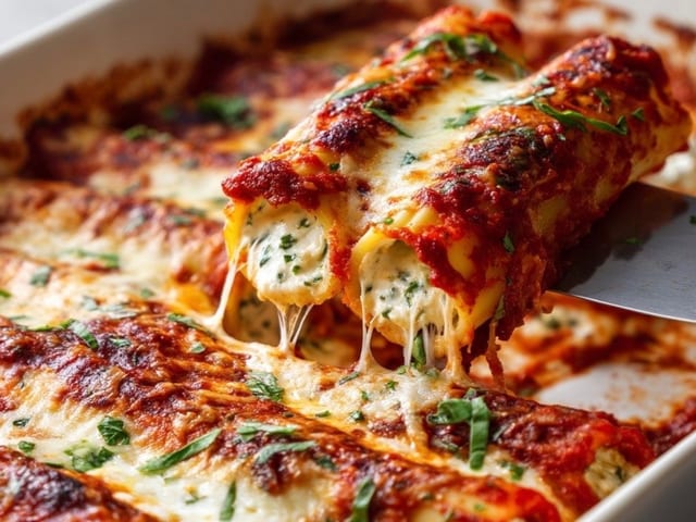 Baked Manicotti.